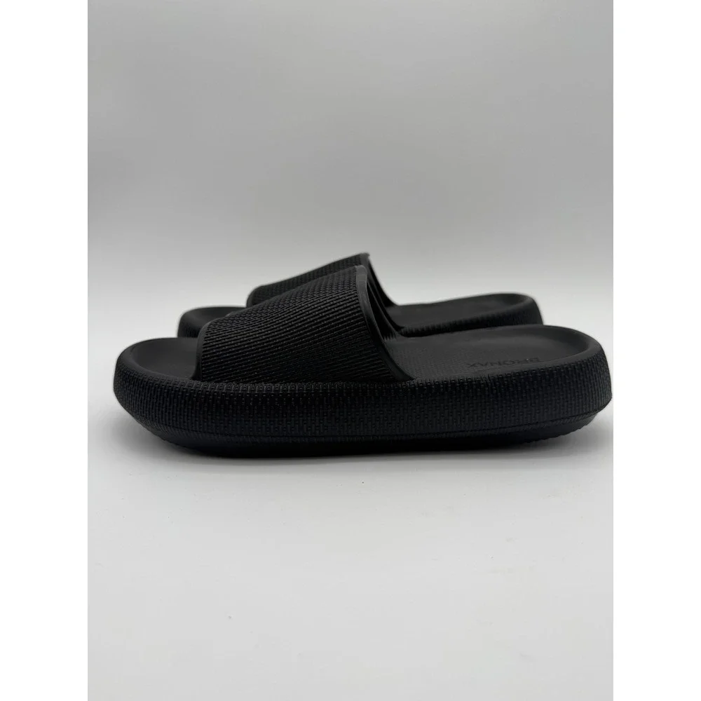 Black Slide Sandals Mens 7 Comfort Shower Beach Shoes‎